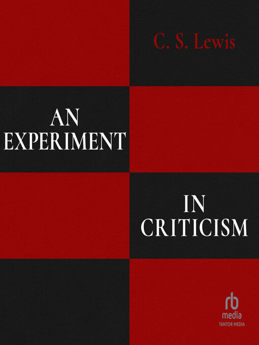 洋書 C. S. Lewis An Experiment in Criticism An Experiment in Criticism - Wikipedia